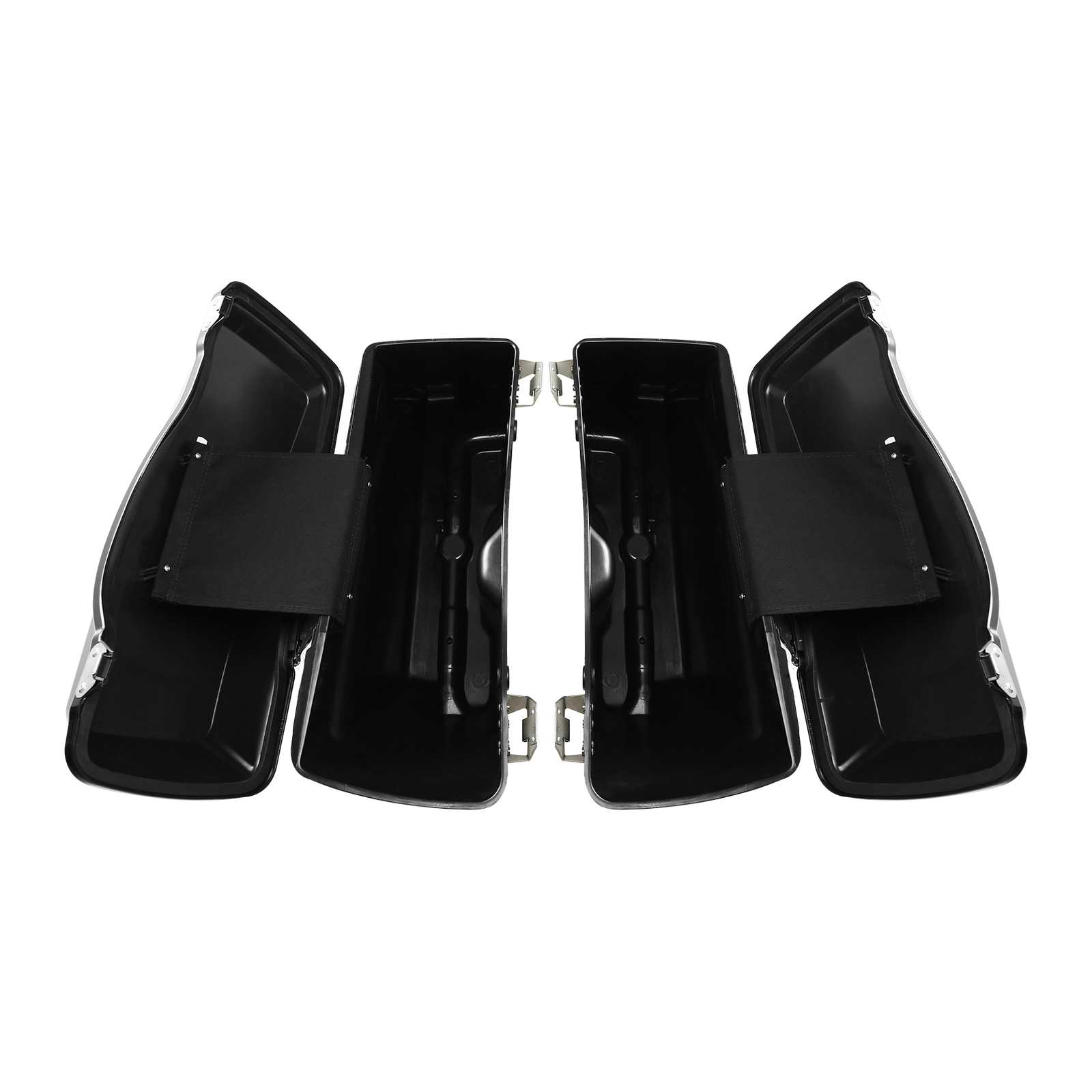 5" Vivid Black Stretched Extended Hard Saddlebags Fit For Harley Touring 93-13