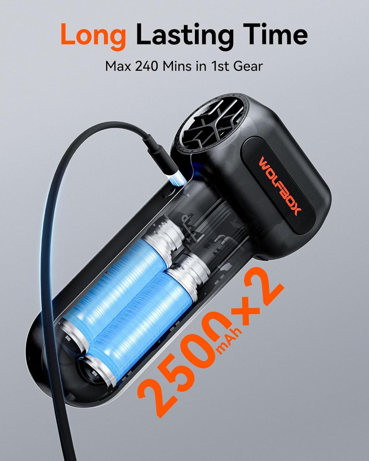 WOLFBOX MF60 Compressed Air Duster Mini Blower 3 Speed for Keyboard, Car, House