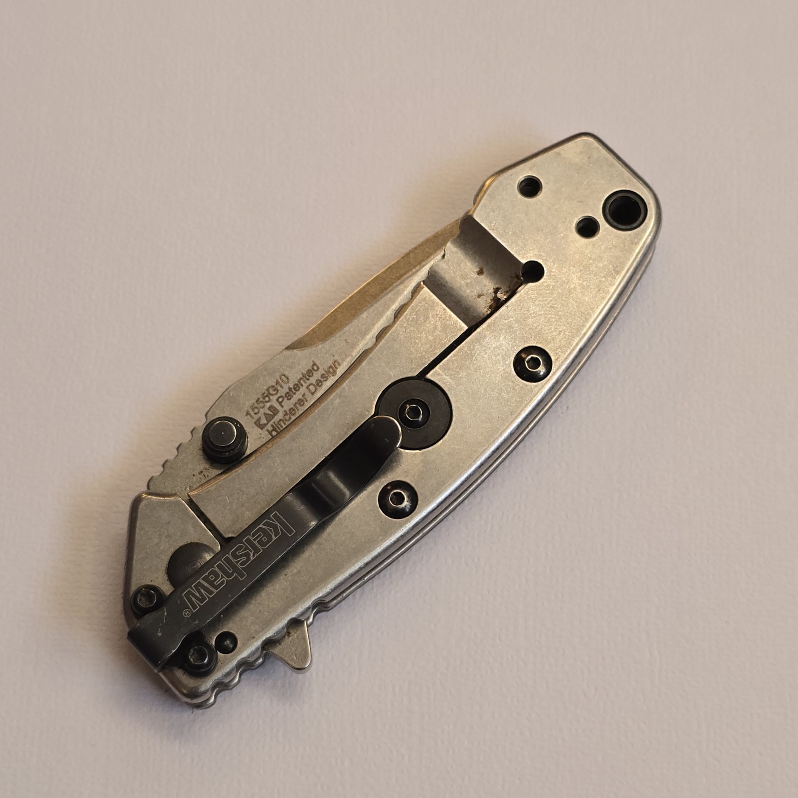 KERSHAW CRYO HINDERER PLAIN EDGE ASSISTED OPEN FOLDING KNIFE G10 HANDLE 1555G10