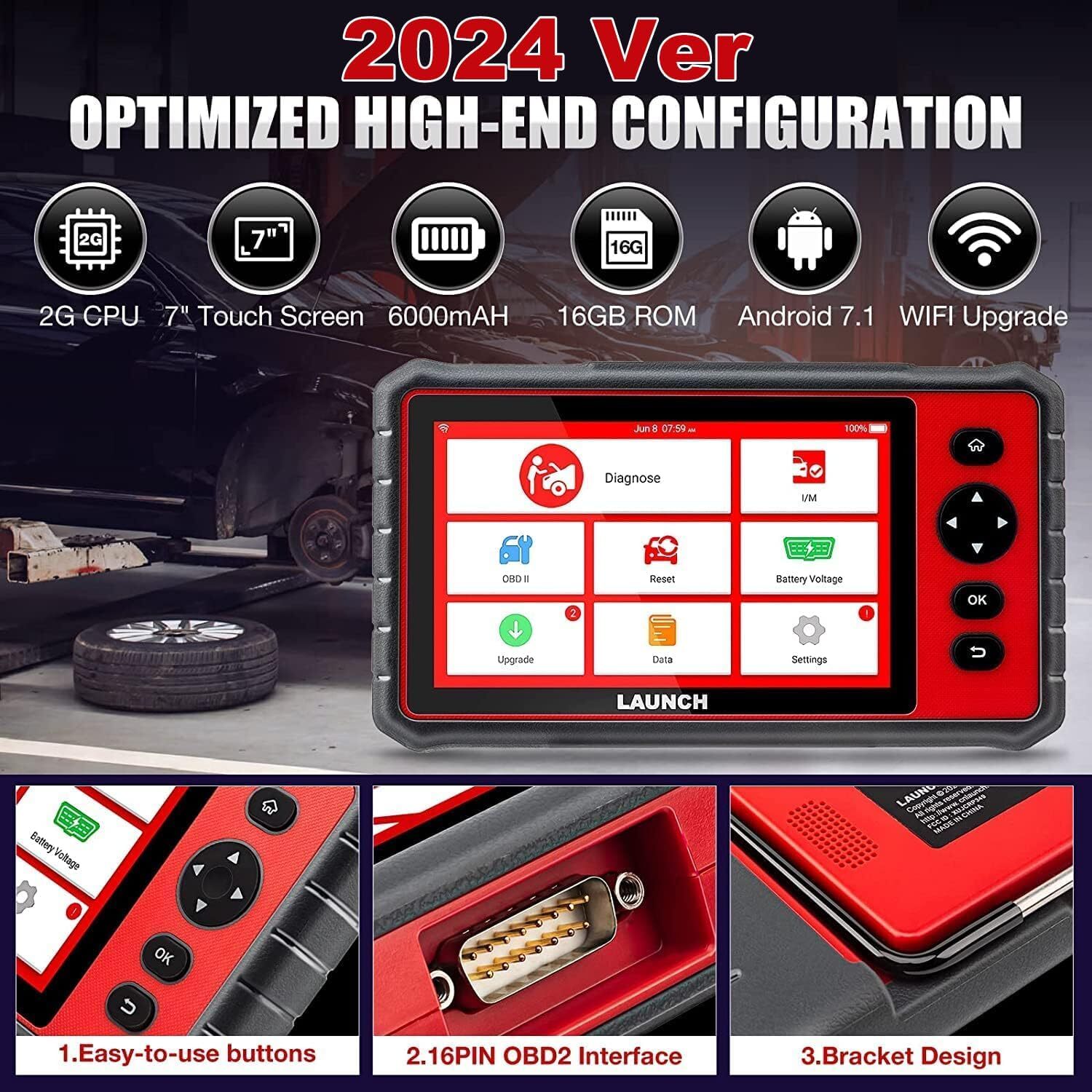 LAUNCH X431 CRP909 OBD2 Scanner Car Diagnostic Tool Full System Key Coding ABS