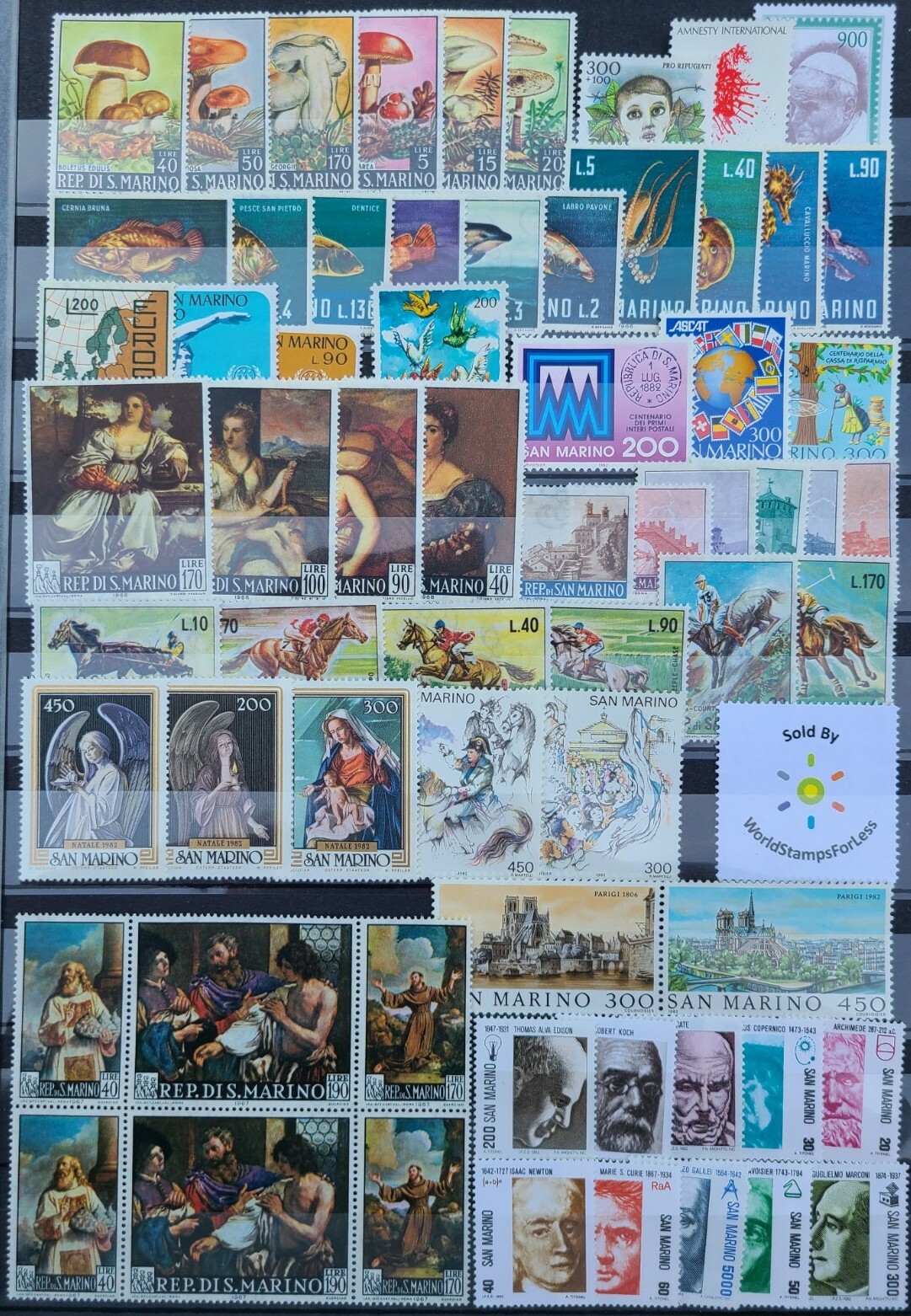 Stamp Collection San Marino MNH - 400 Different Stamps in Full Sets & Singles