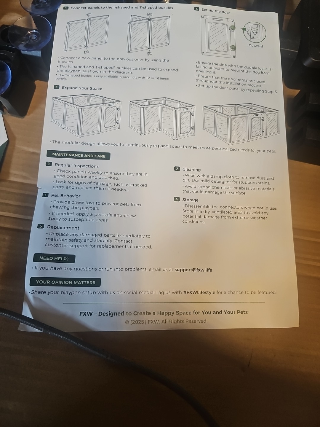 FXW Auraspace~14 PACK~35” Clear Acrylic Dog Playpen PCS Indoor Pet Pen Black~NEW