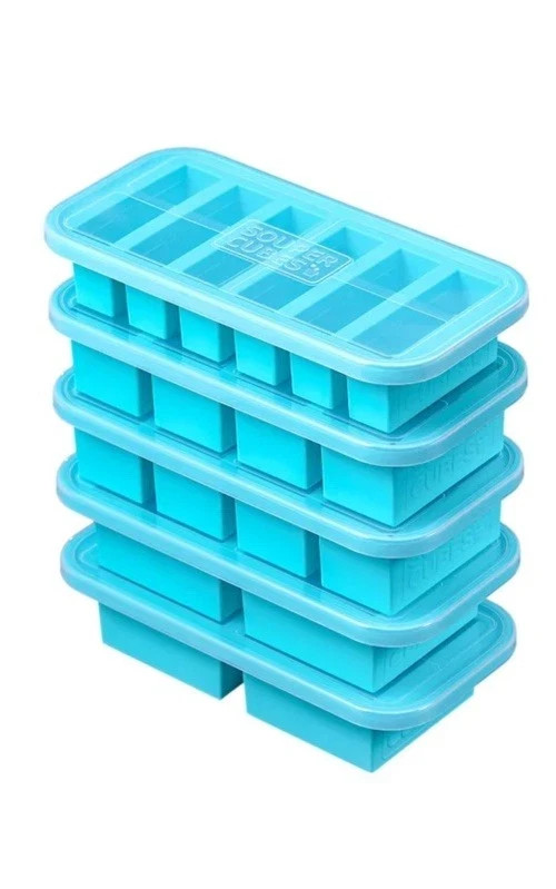 Souper Cubes 5 Pack Freezer Storage Silicone New Sealed Food Storage Aqua