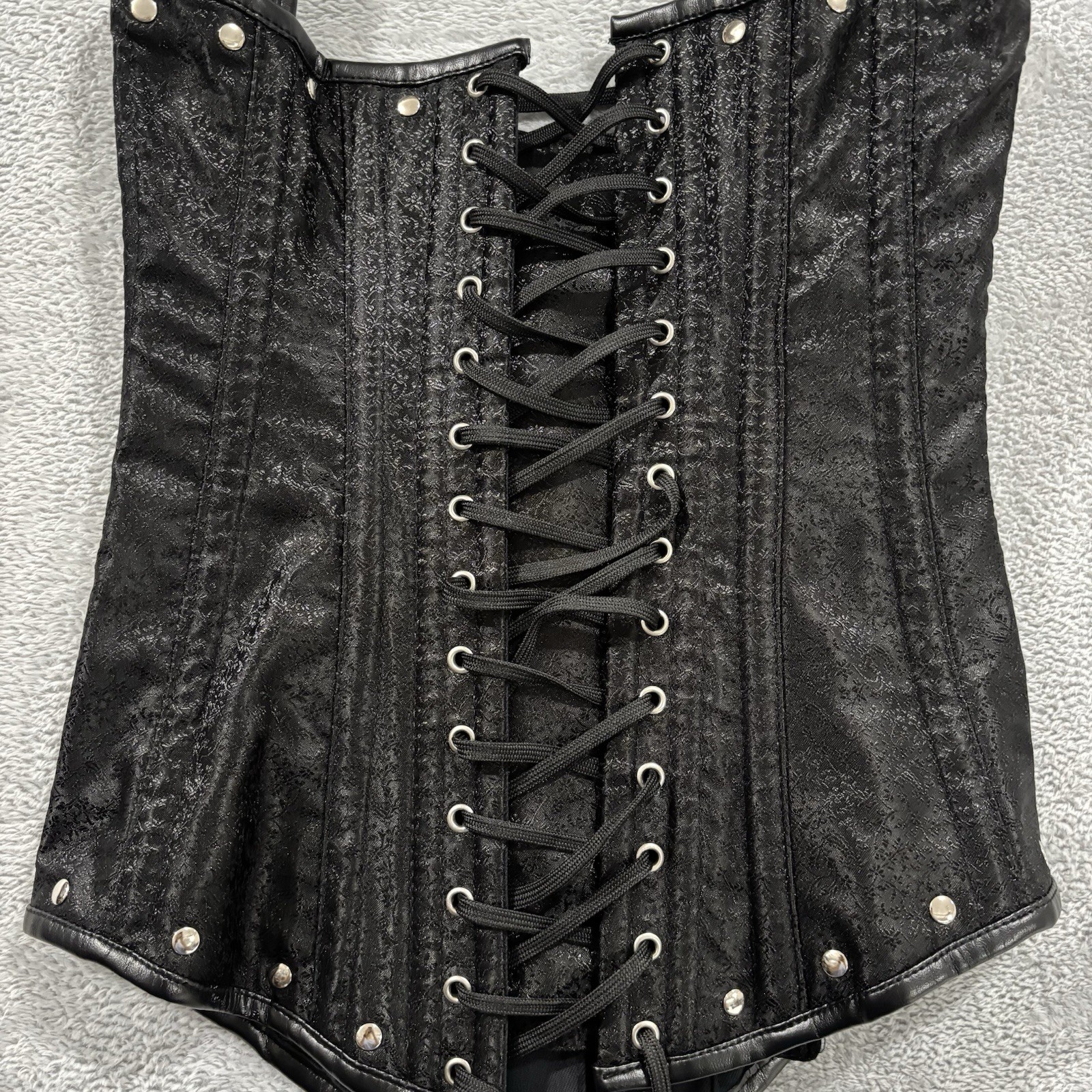 Top Drawer by Daisy Corset Women's Small Steel Boned Floral Whimsigoth Black