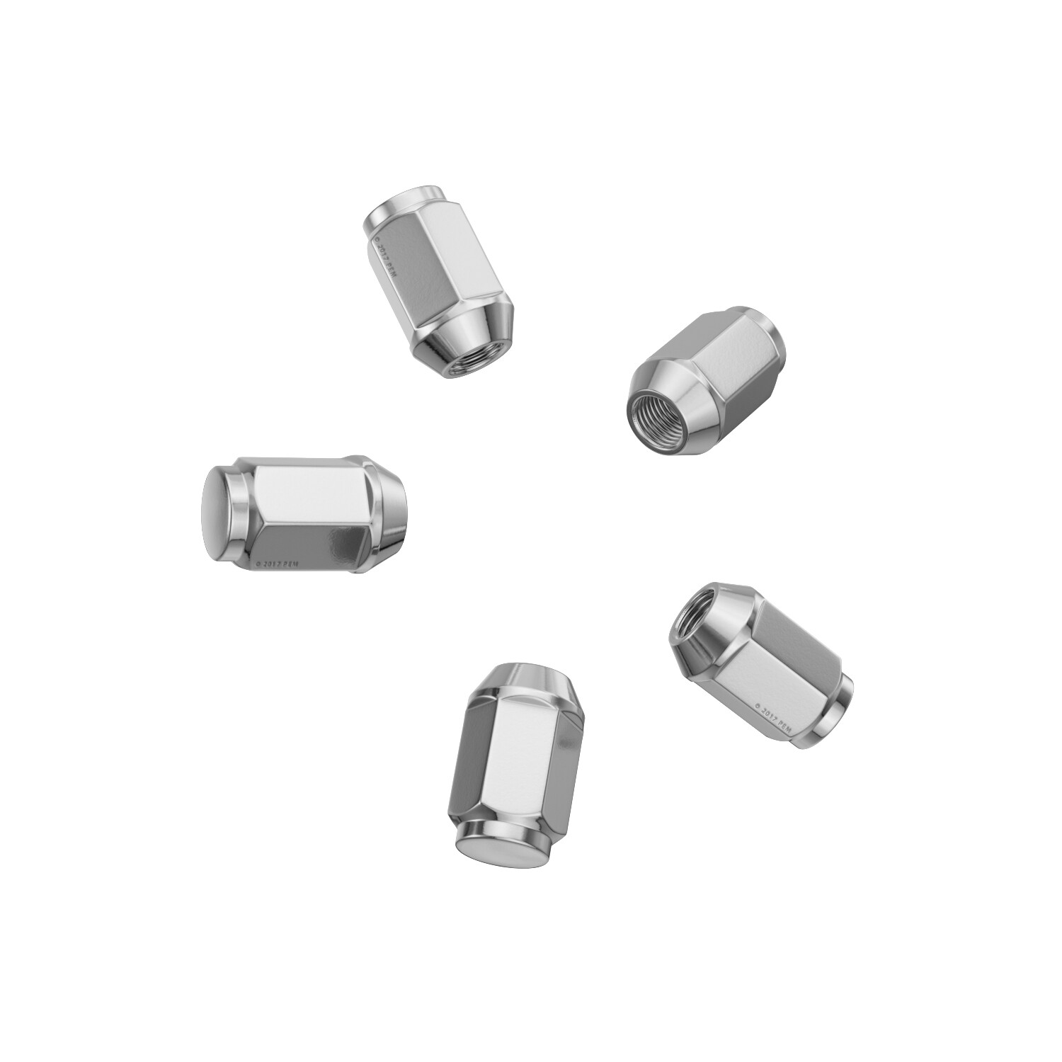 20pc 1/2" Chrome Bulge Lug Nuts | Acorn Cone Conical Seat | Closed End | Silver