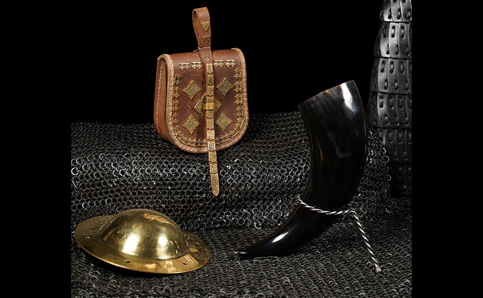 Hand Forged Drinking Ale Horn Rack Twisted Mead Stand Medieval Viking Accessory