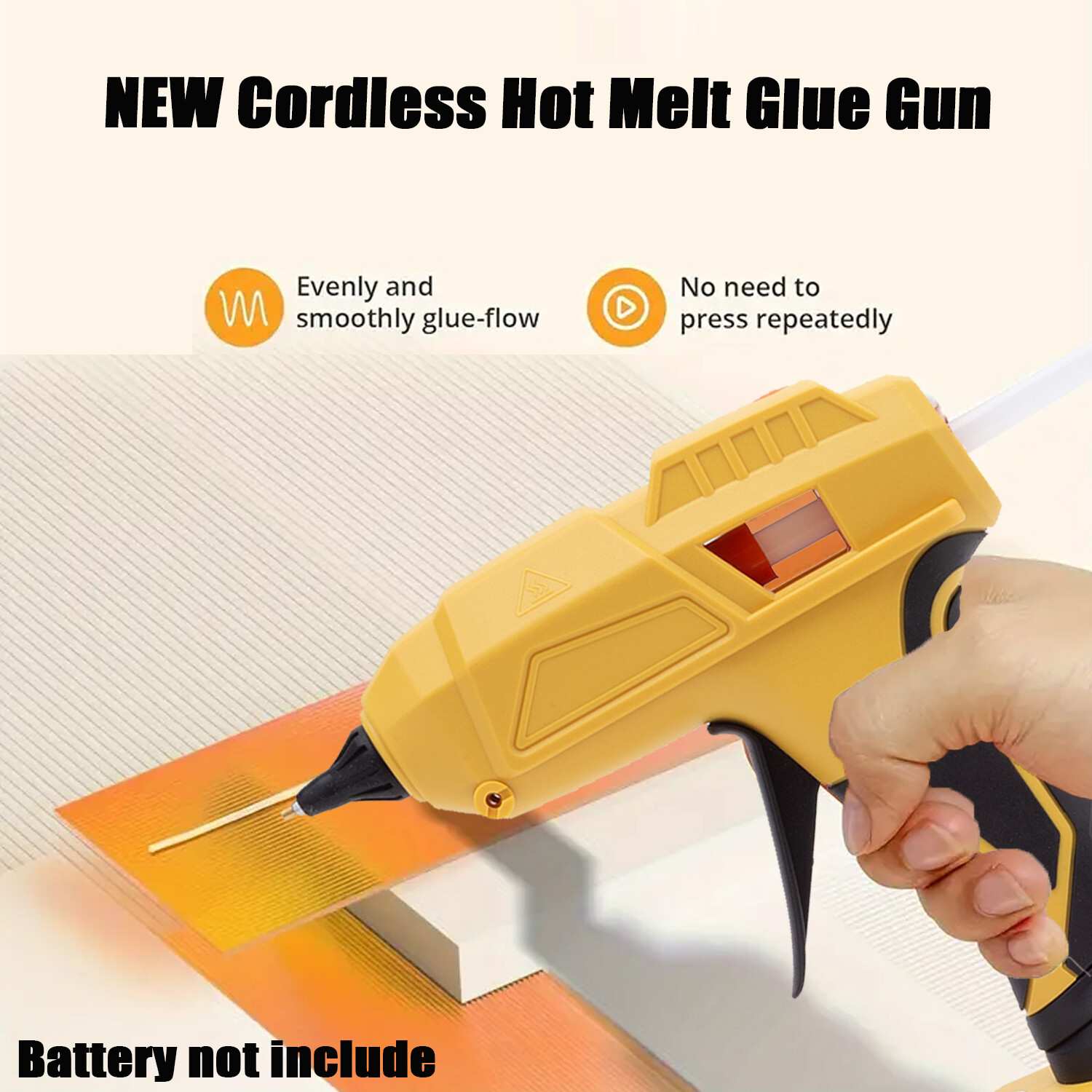 Cordless Hot Melt Glue Gun For Dewalt 18/20v Max Li-Ion Battery w/10 Sticks US