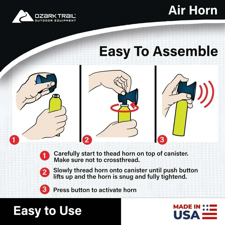 Super Loud Handheld Air Horn Can for Emergency, Sports, Marine & Boating
