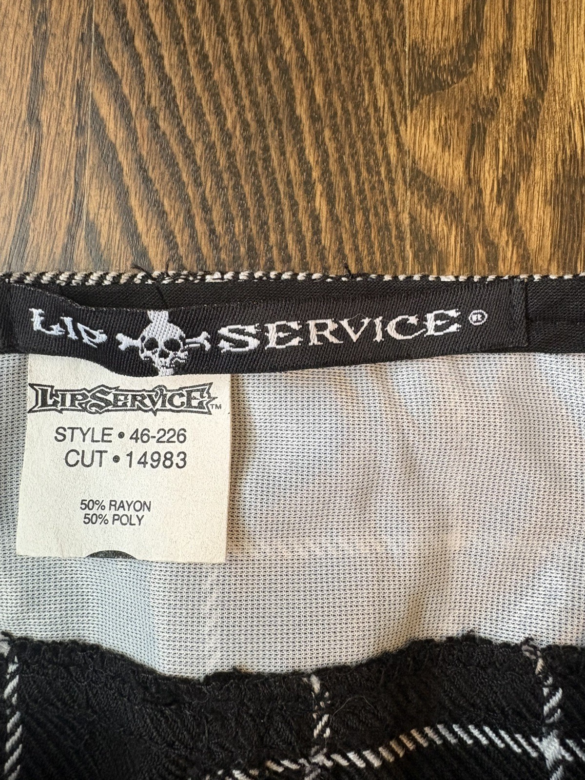 Lip Service Black Plaid Mini Skirt Y2K Zippers Metal Punk Goth Straps S