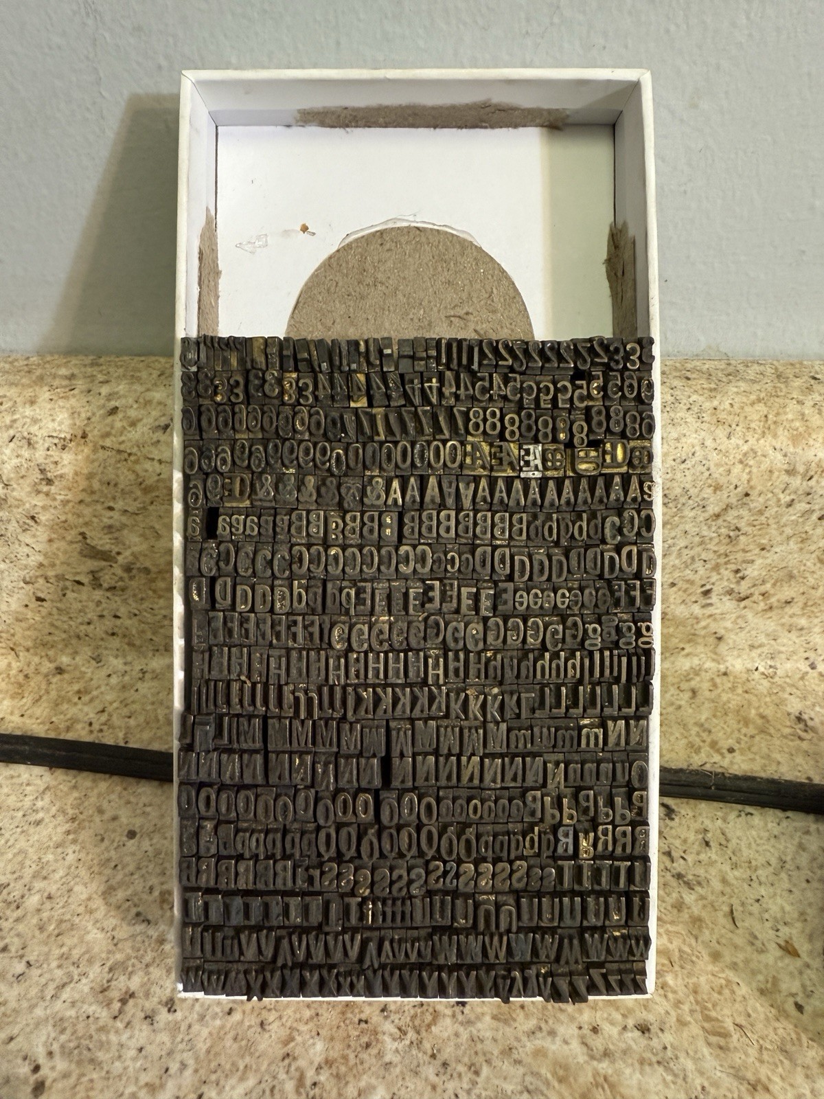 Antique VTG Letterpress Print Type Upper & Lower Letter & Number Set Complete