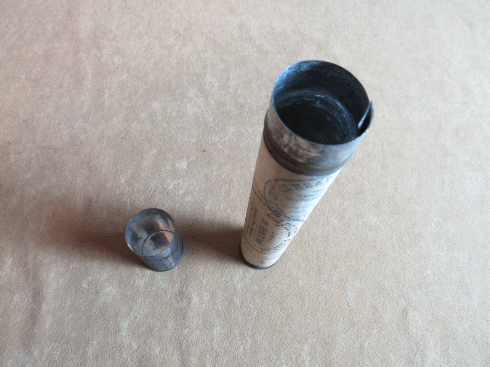 1872 Early Indian Wars Era Quack Medicine Plaster in Tin Tube Rare 1870s