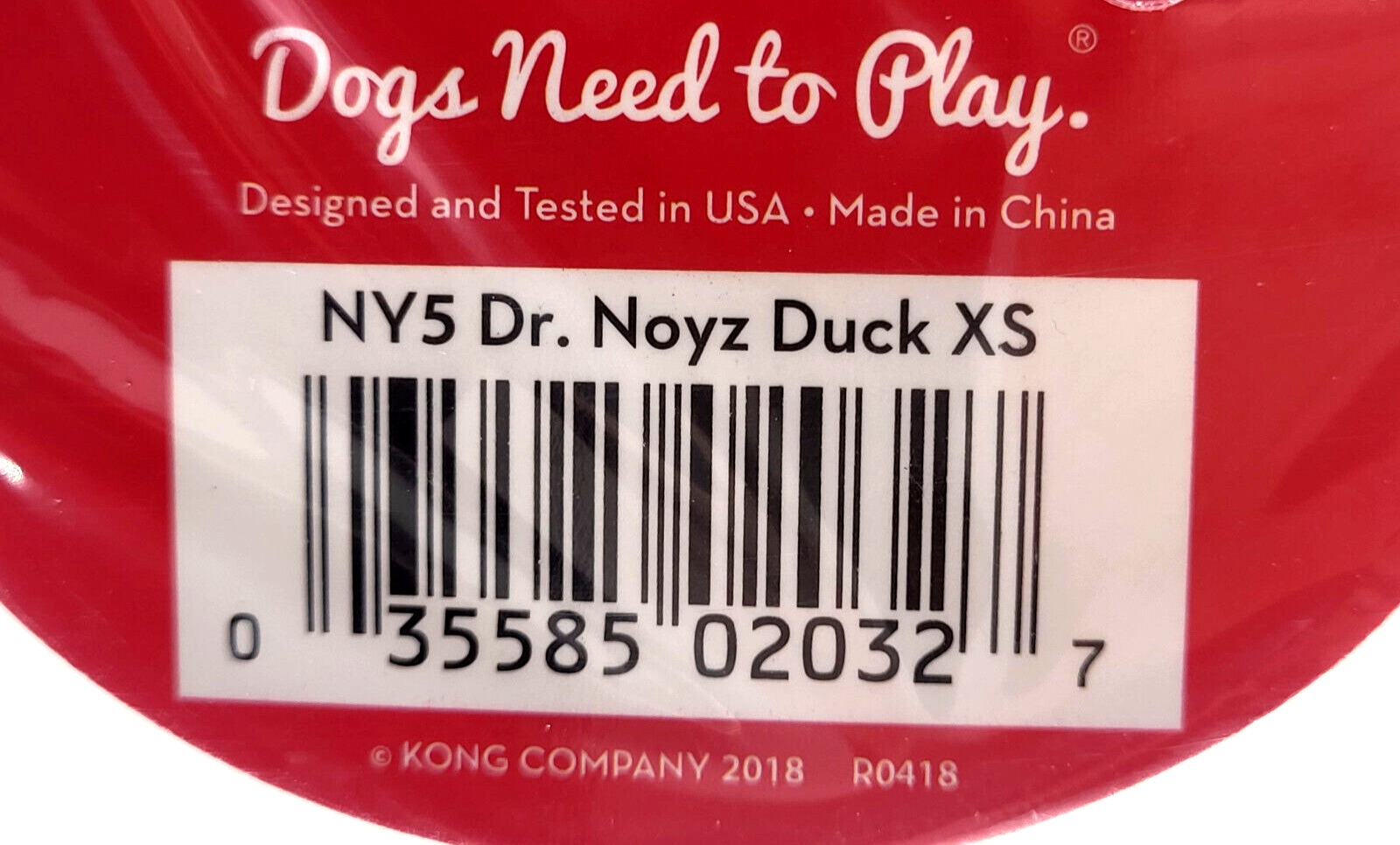 Kong Dr Noyz (6) Plush Squeaky Duck XS Puppy Dog Fetch Toy With Extra Squeakers