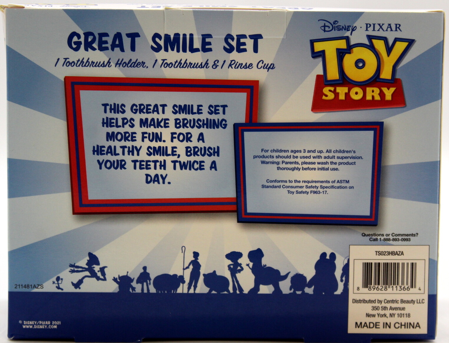 Toy Story Woody Travel Toothbrush Holder Rinse Cup Great Smile Set Disney Pixar