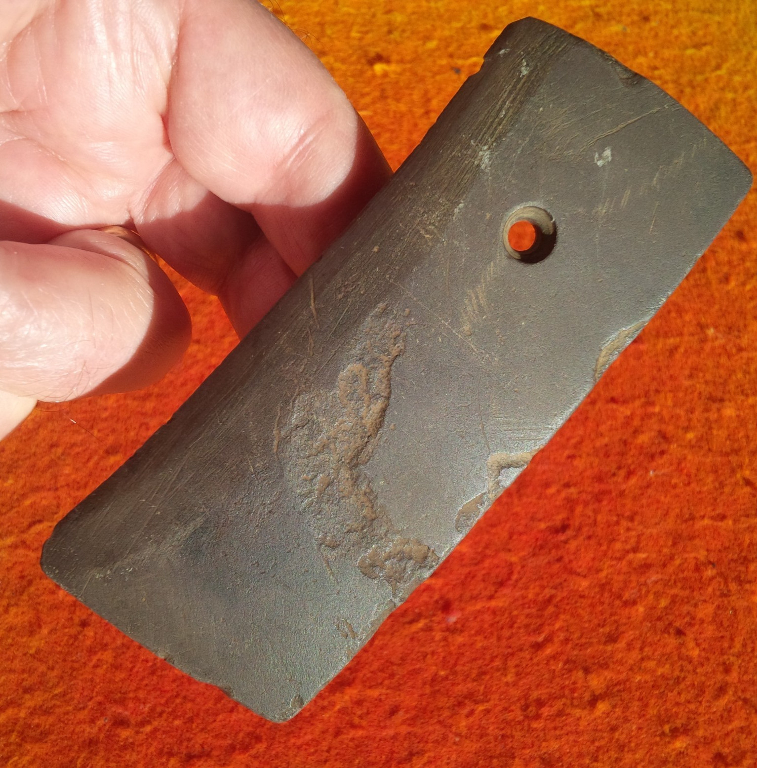 4-3/8" DRILLED SLATE PENDANT KENTUCKY ARROWHEAD AUTHENTIC INDIAN ARTIFACT GORGET