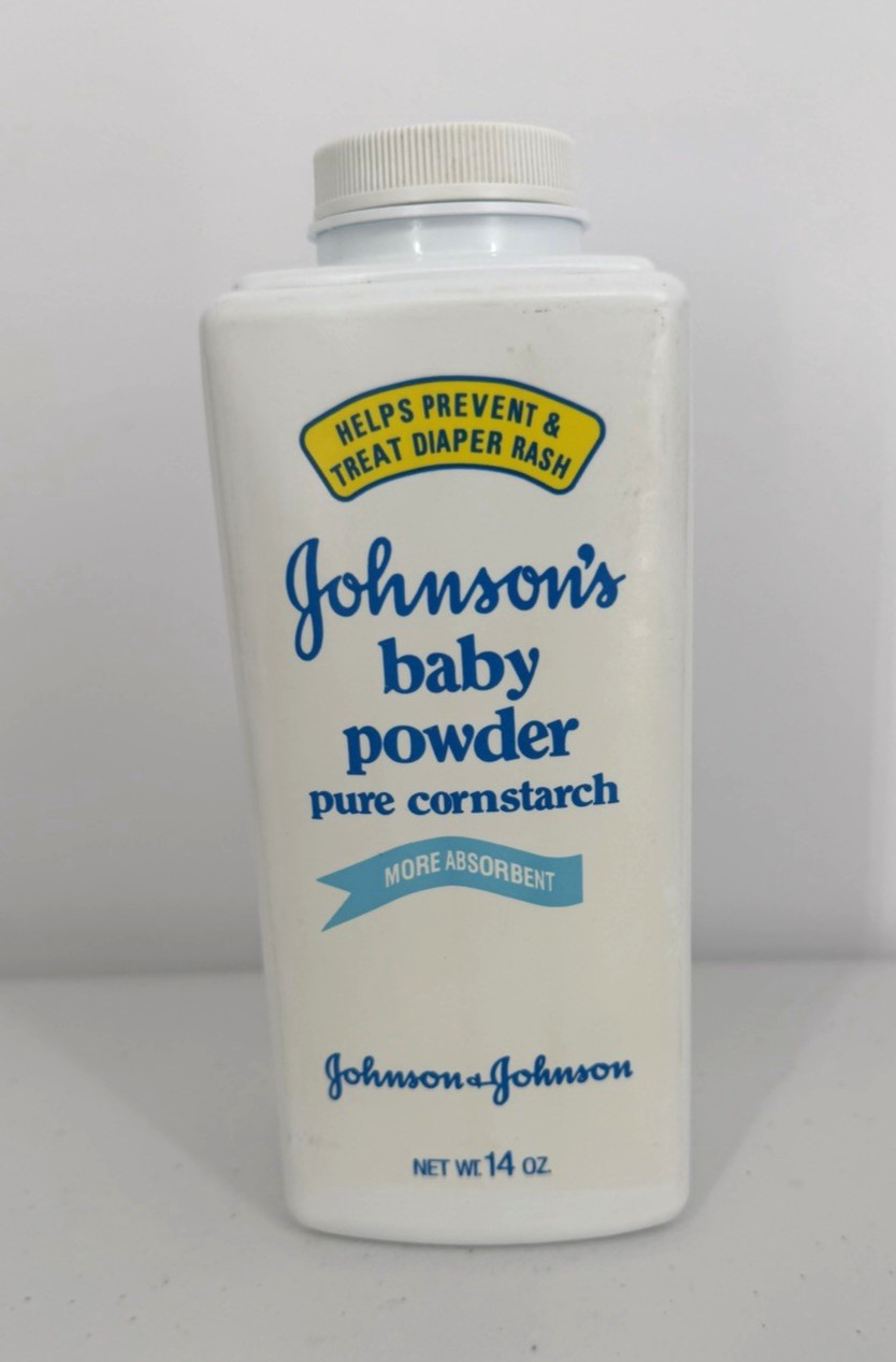 Johnson & Johnson Baby Corn Starch Vintage Powder Bottle Movie Prop 14 Oz