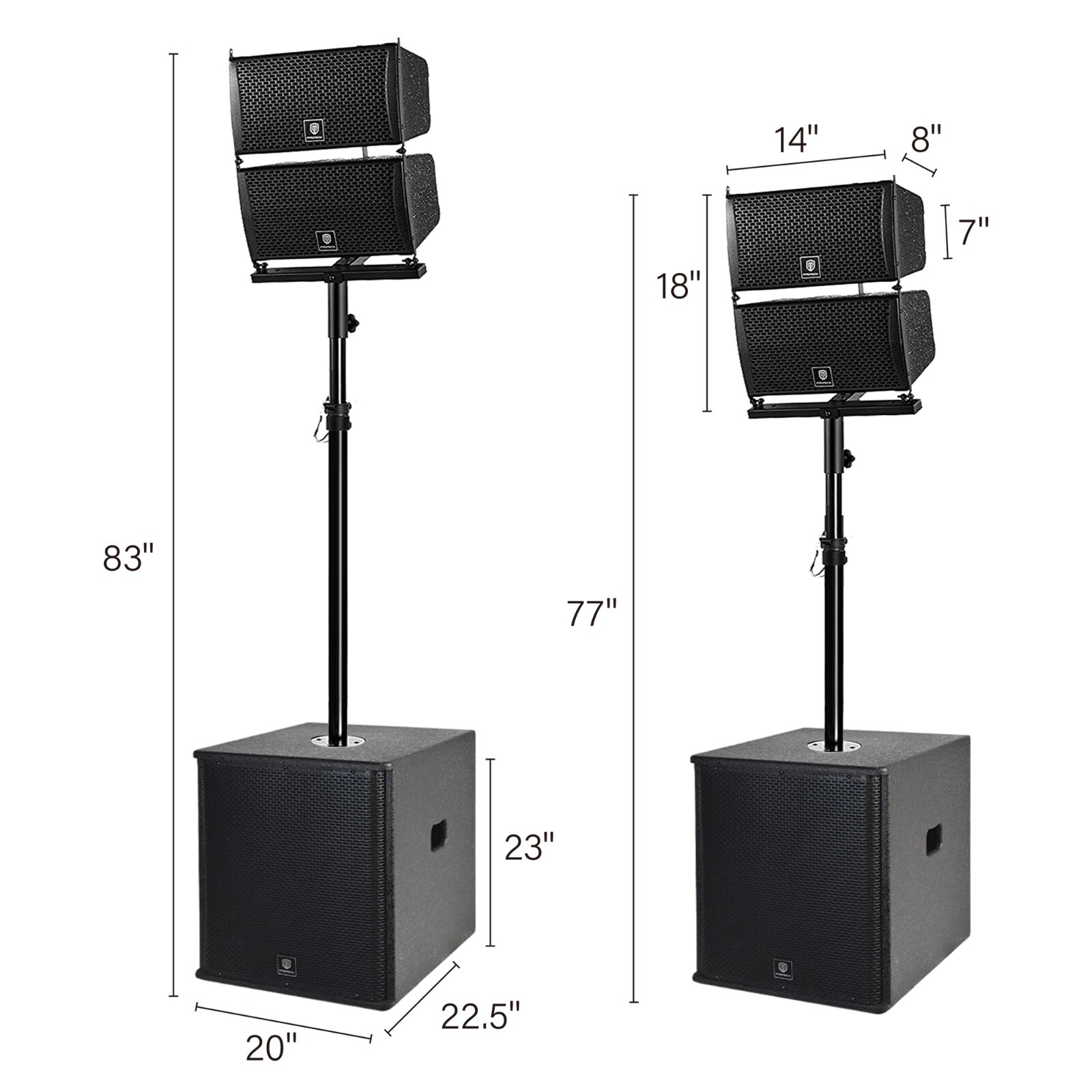 PRORECK CLUB 6000 DJ Speaker System 15 inch PA Subwoofer 6000W Line Array