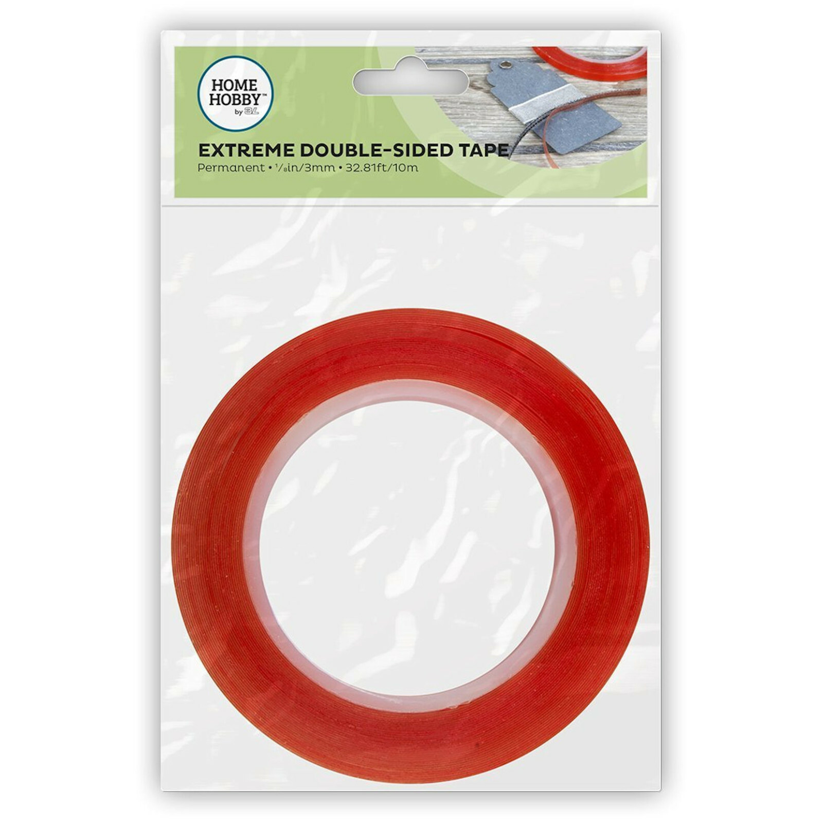 Home Hobby EXTREME DOUBLE-SIDED 1/8" / 3MM RED TAPE 32.81ft / 10m CRAFTS