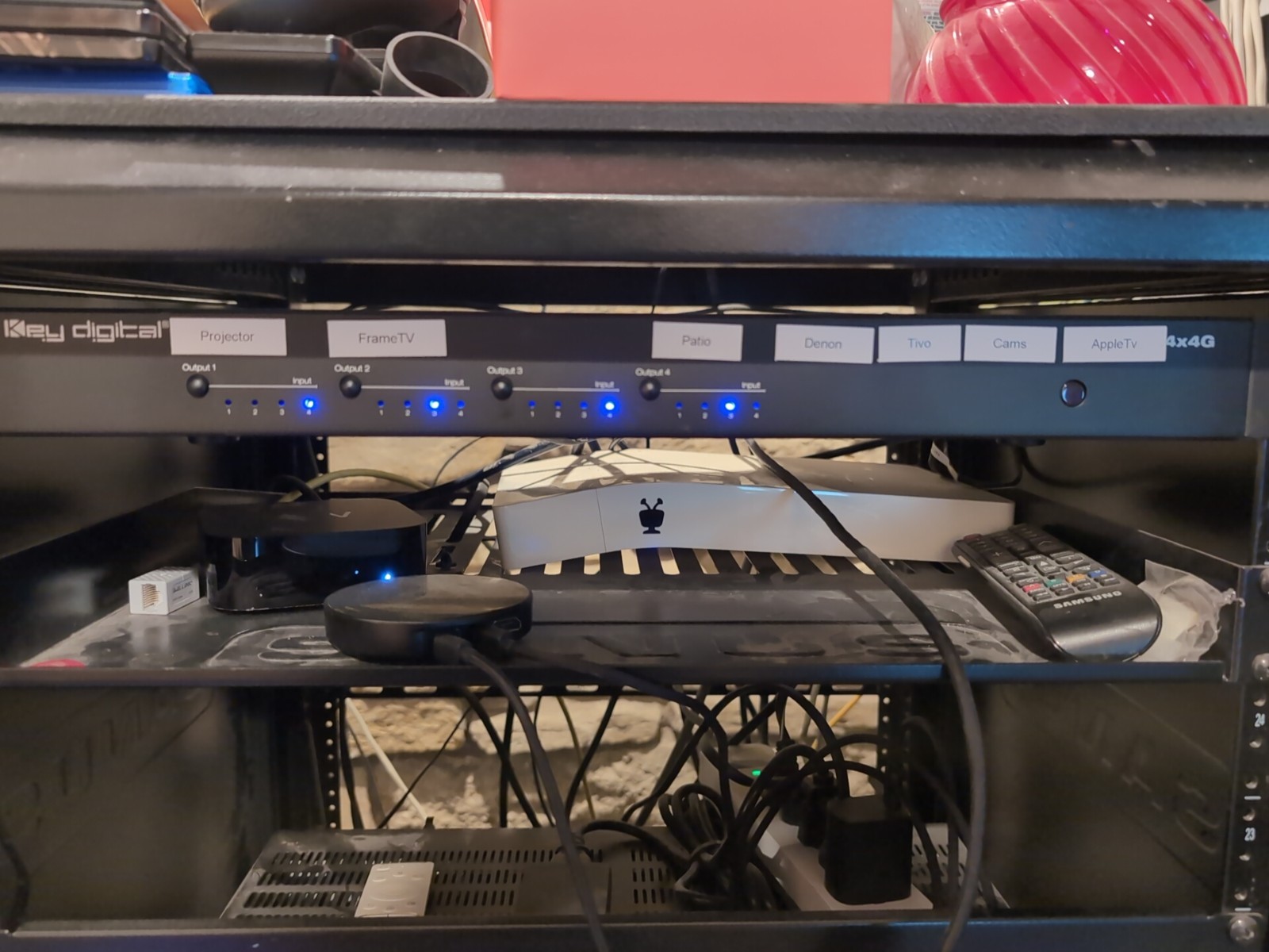 KD-MS4x4G 4x4 4K 18G HDMI Matrix Switch with Independent Audio Routing