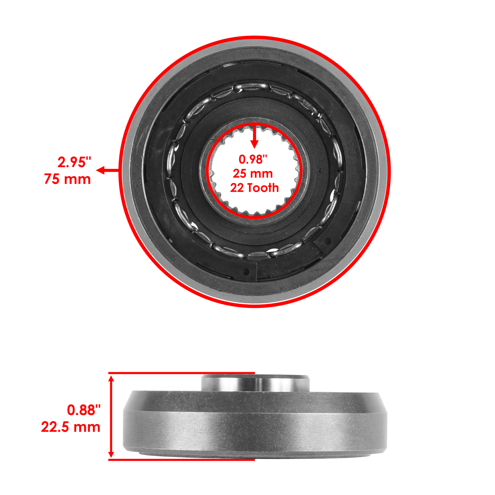 Starter Clutch & Driven Gear Reduction Gear W/Gasket for Honda CRF450X 2005-2020