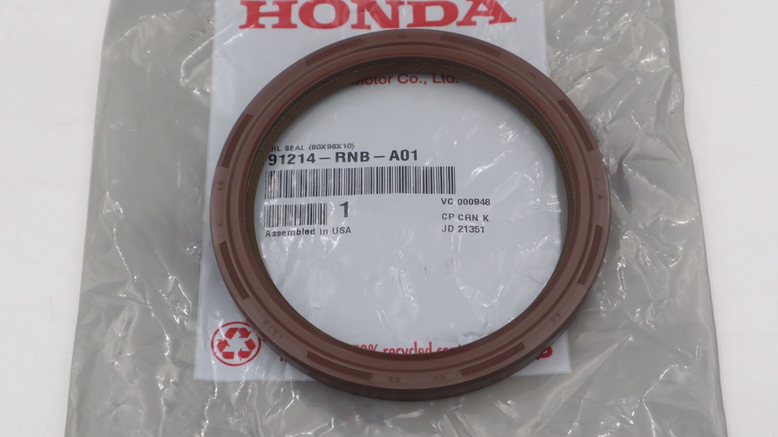 OEM HONDA RSX K20 TYPE S CIVIC SI TSX ACCORD CR-V CRANKSHAFT REAR MAIN SEAL RNB