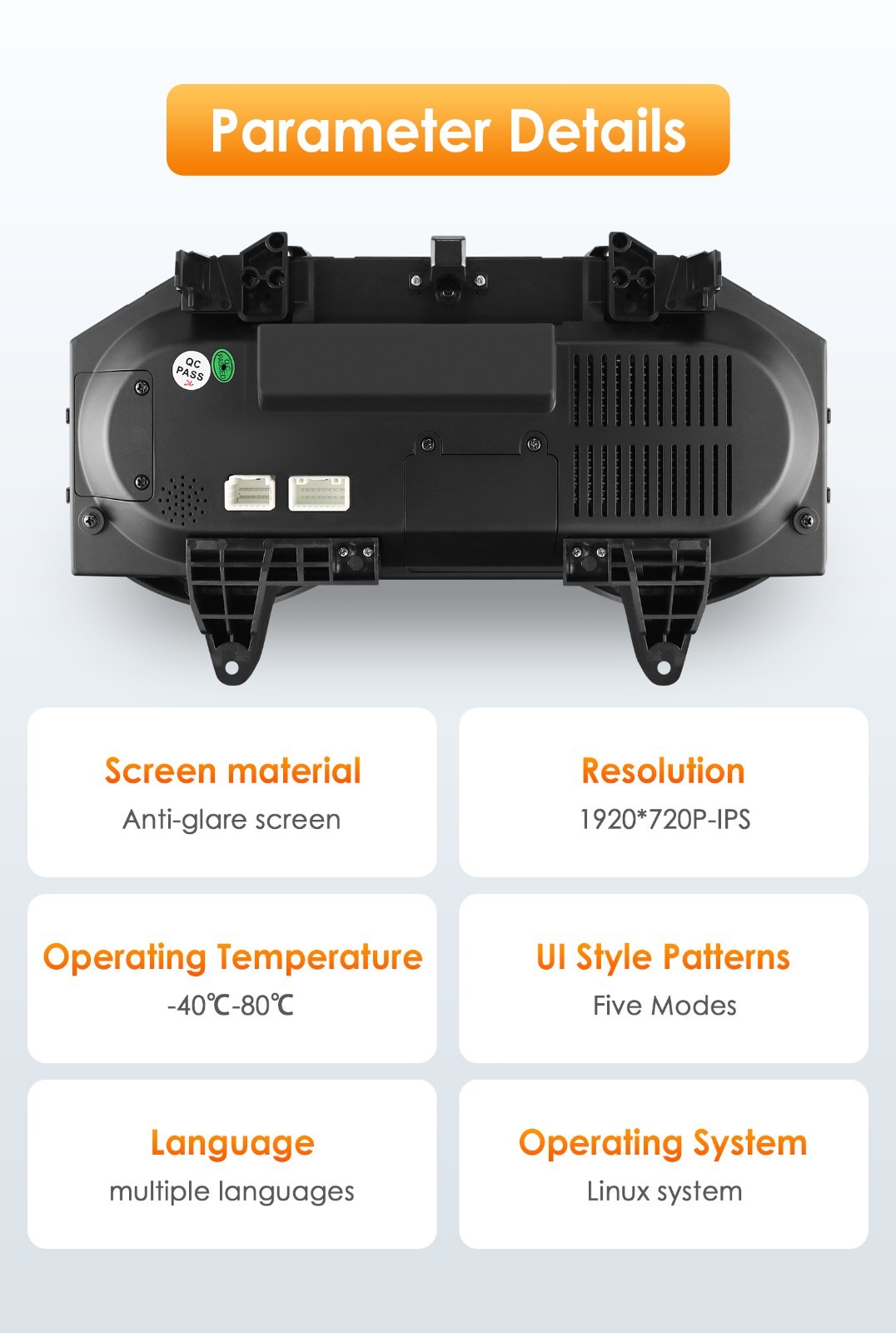 12.3" LCD Digital Instrument Cluster For W205 15-18 /GLC X253 2016-2019 US Stock