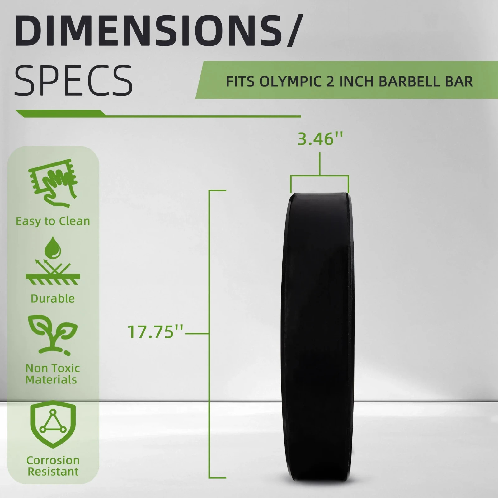 55lb Bumper Plates Pair Olympic 2" Rubber Weight Plates w/ Steel Hub