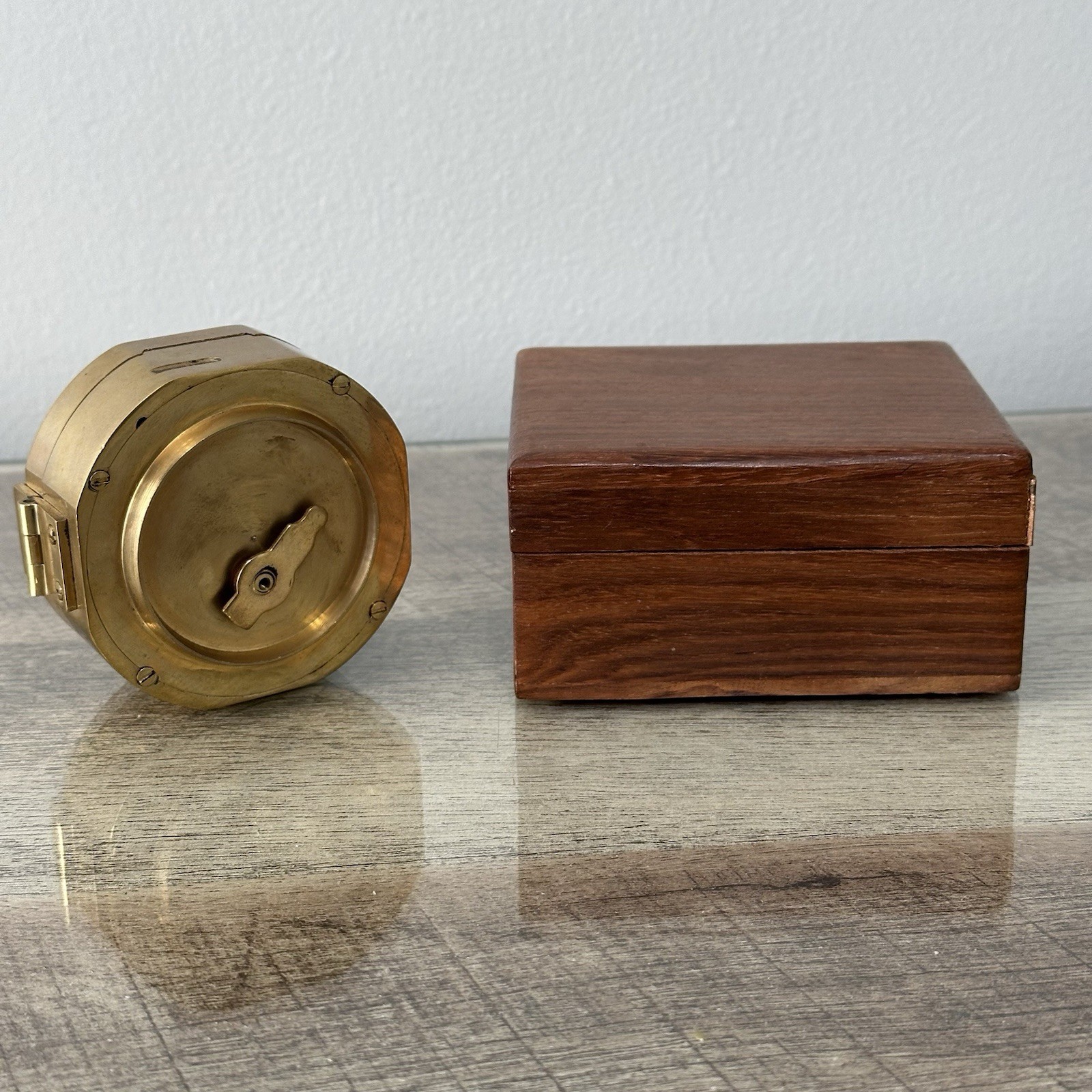 Vintage STANLEY LONDON Natural Sine Brass Compass & Wooden Box