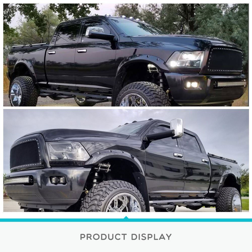 Tow Mirrors For 09-23 Ram 1500 10-18 2500 3500 Power Heated w/Temperature Sensor