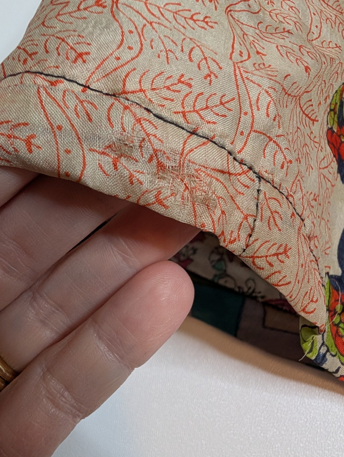 NWT Sacred Threads Vintage 100% Silk Patchwork Long Kimono M