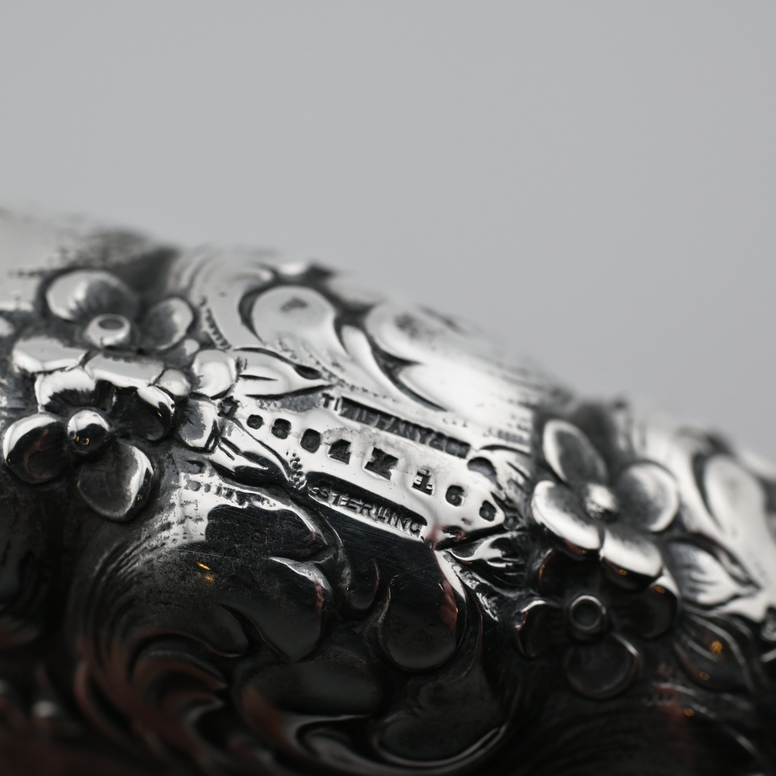 RARE Sterling Silver Tiffany & Co. Flask Aesthetic ornate scroll c1890 ~3/4 Gill