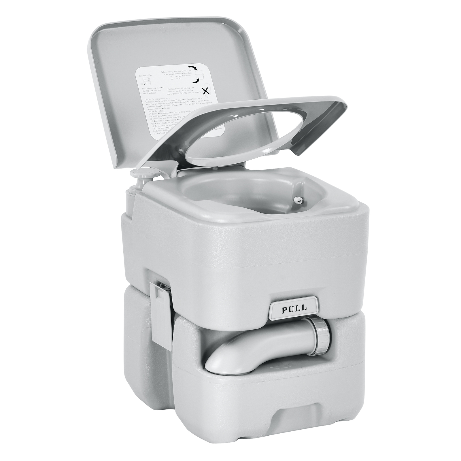 5.3 Gallon 20L Advanced Portable Toilet Flush Camping Travel Piston Pump Commode