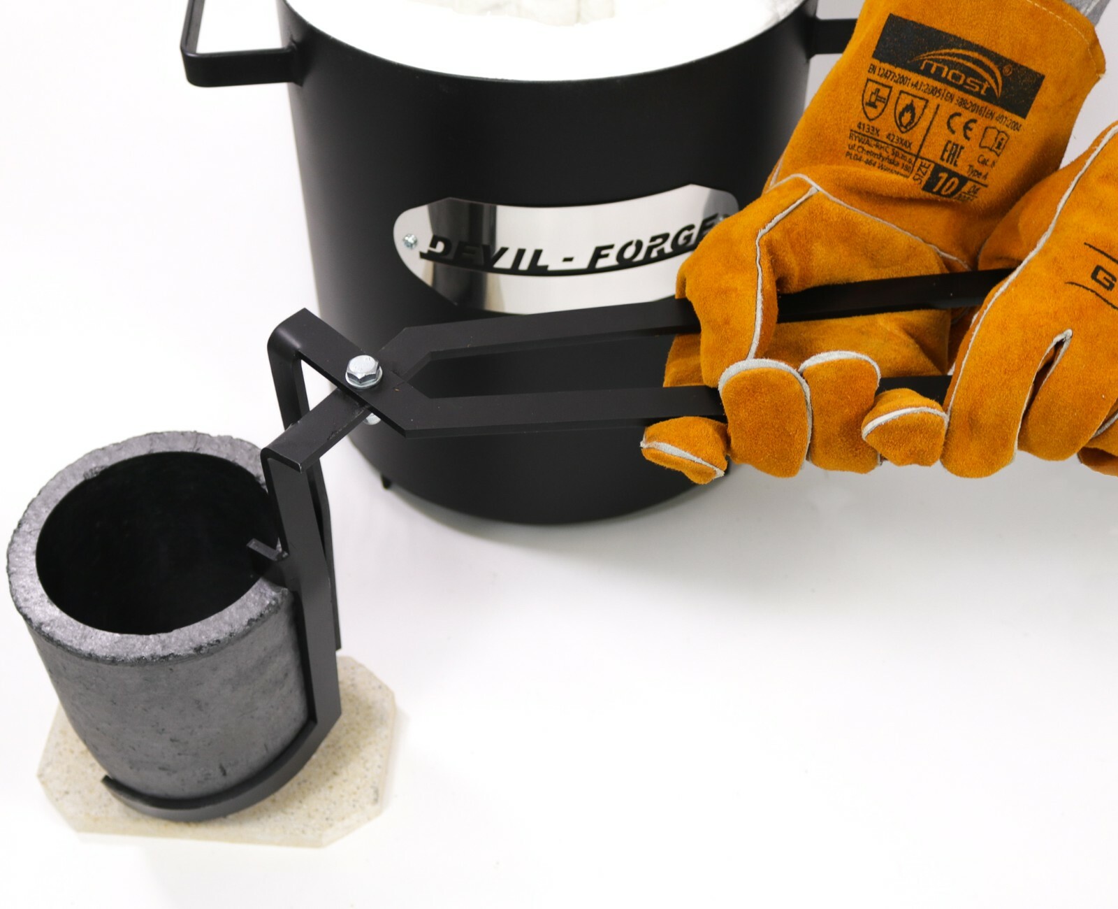 FB2Mb–10KG GAS METAL MELTING FURNACE Propane Forge Copper Crucible Tongs 2 in 1