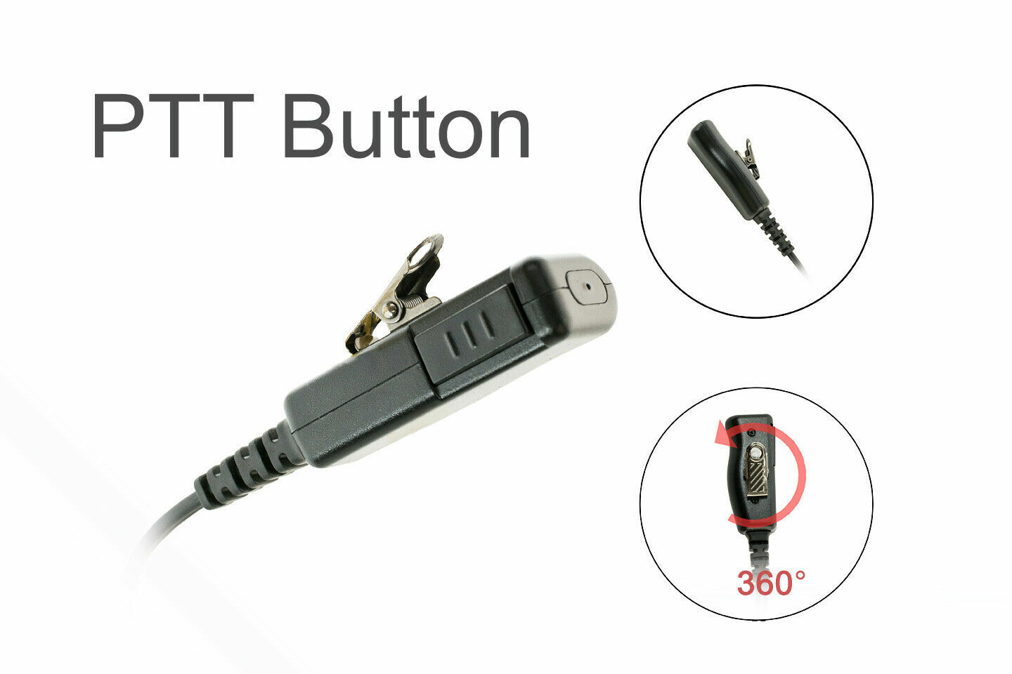 Extra Long PTT Earpiece for Target & Walmart Walkie Talkie Radios (Motorola)