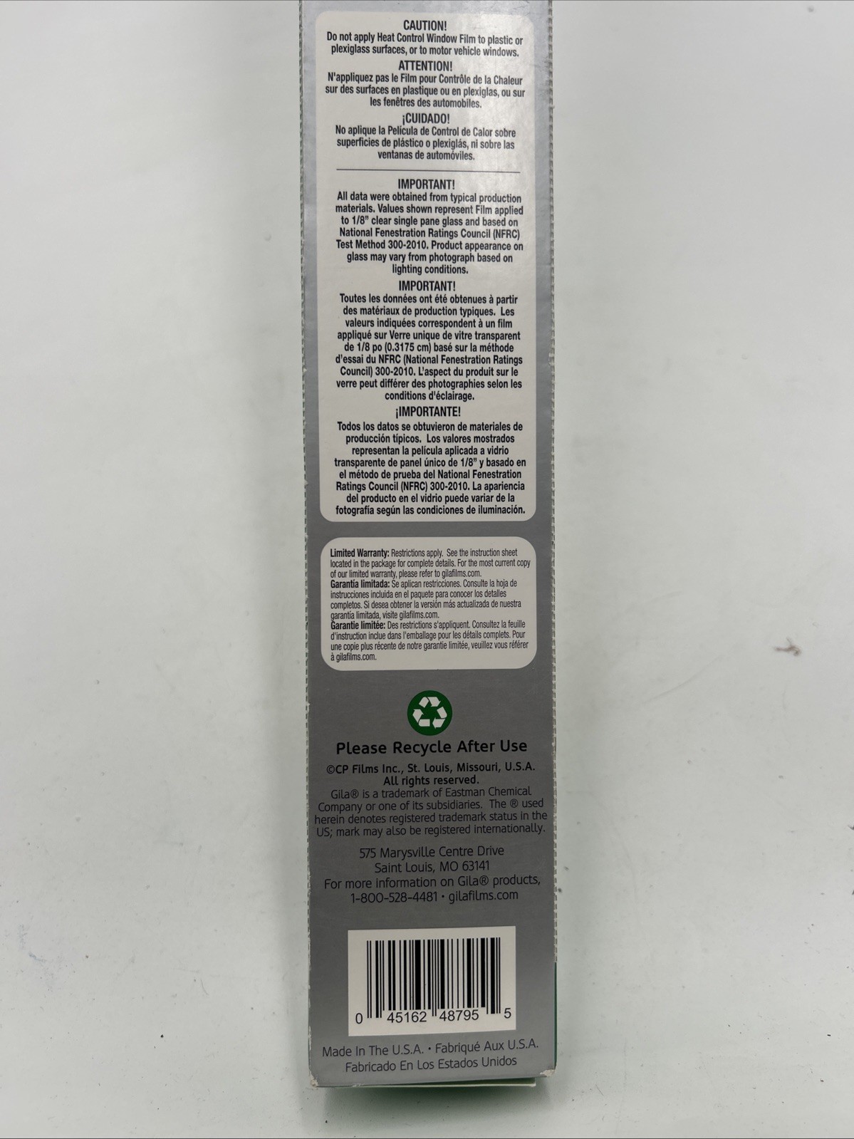 Gila Heat Control Titanium Adhesive Residential DIY Window Film 3ft x 15ft, Gray