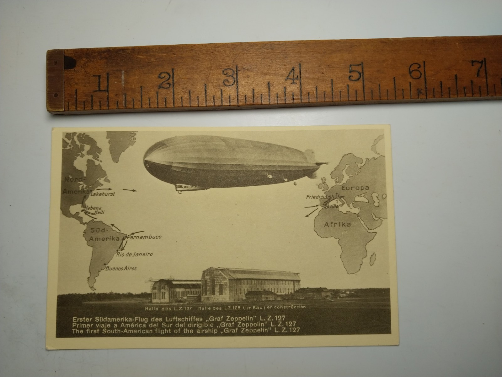 2 GRAF ZEPPELIN LZ 127 129 Postcards Germany 1st South American Flight Lakehurst