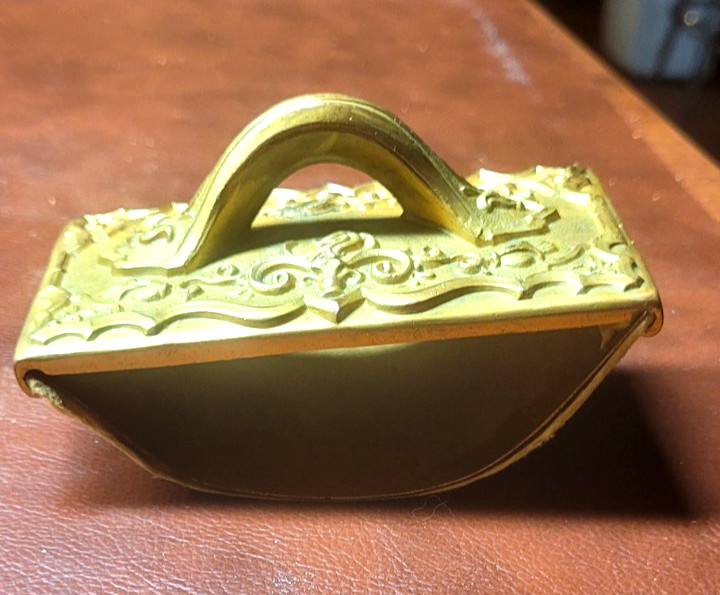 Vintage Brass S K Co. Art Nouveau Inkwell, Roller Blotter,pens - Ornate Etching