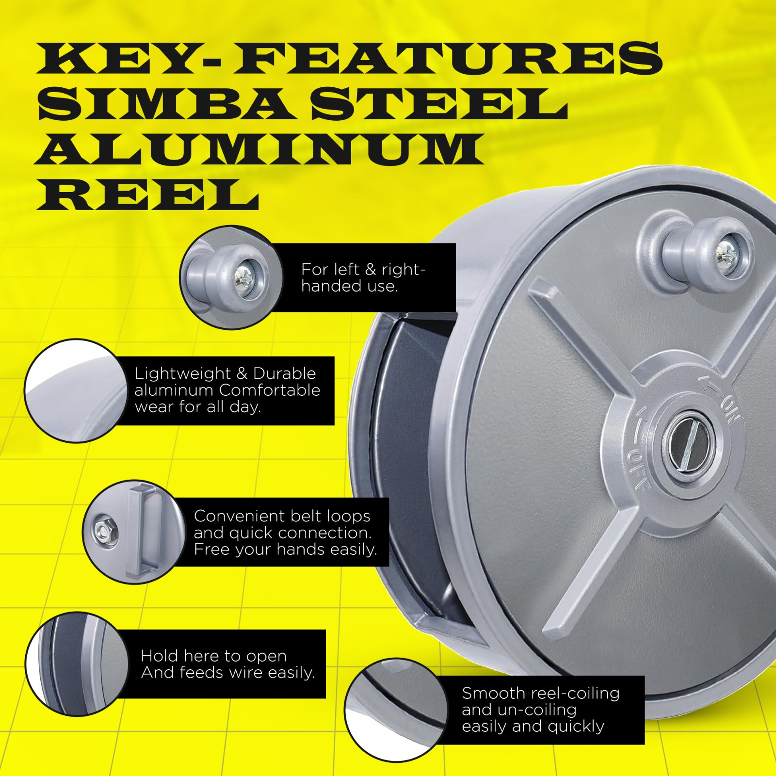 6" Aluminum Tie Wire Reel Coil Uncoil Cord Holder Lightweight High Quality!