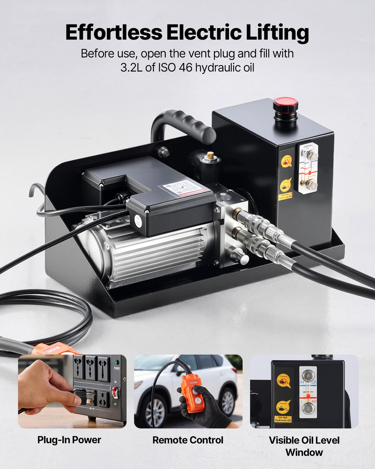 VEVOR Portable Car Lift 9000 lbs Car Lift System Jack 28" Max Height Home Garage