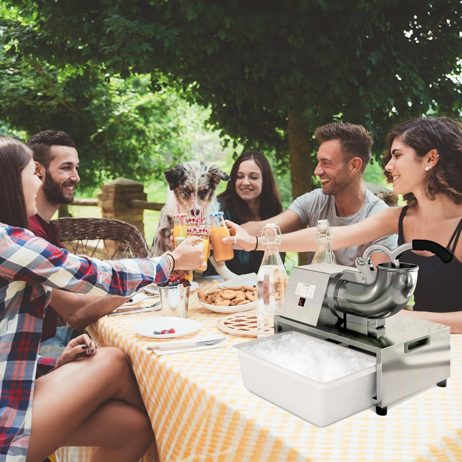 Commercial Ice Shaver 500LBS/H Electric Ice Crusher Snow Cone Machine 300W 48L