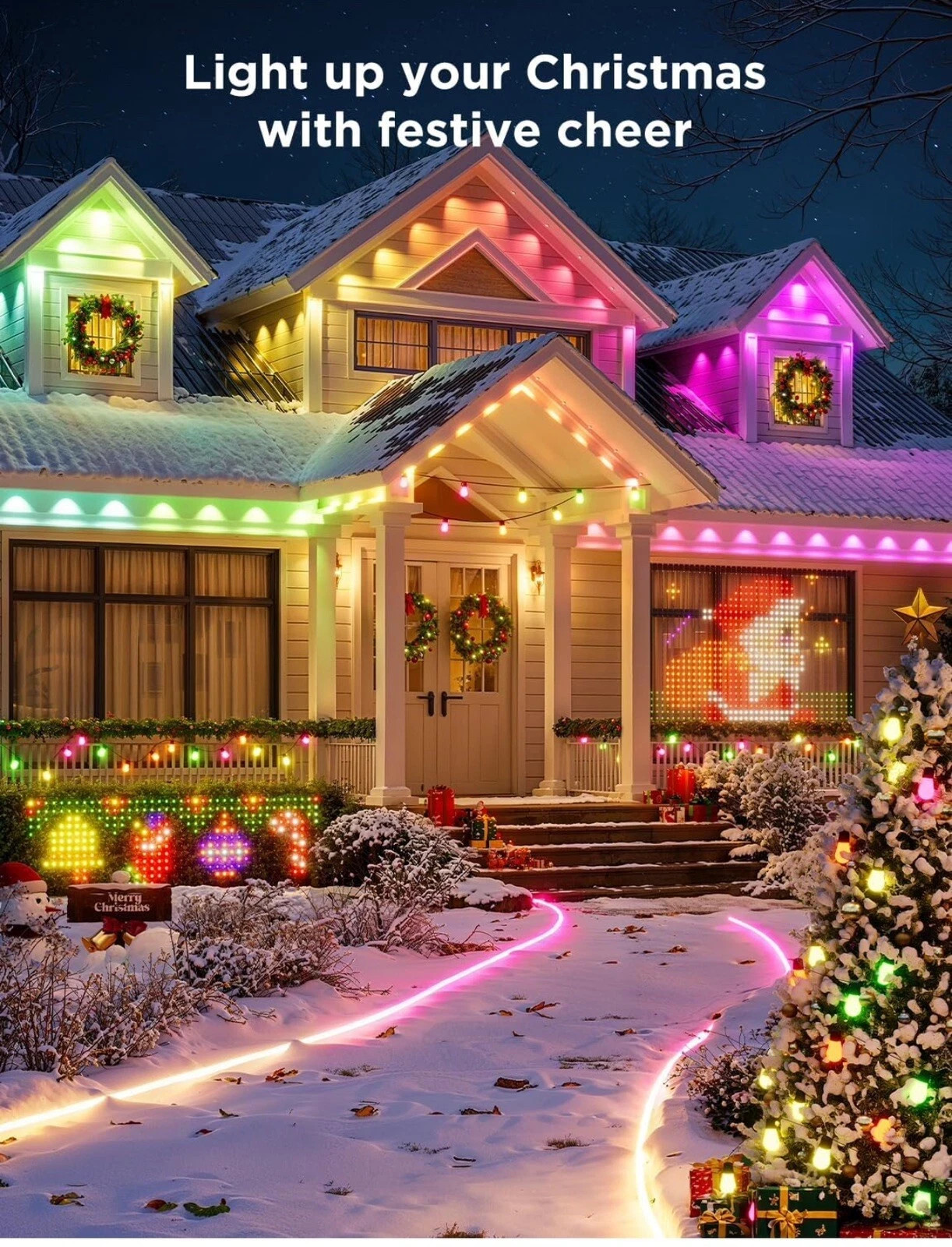 Govee Smart Outdoor String Lights 2, 144ft RGBIC Outdoor Lights with Dimmable