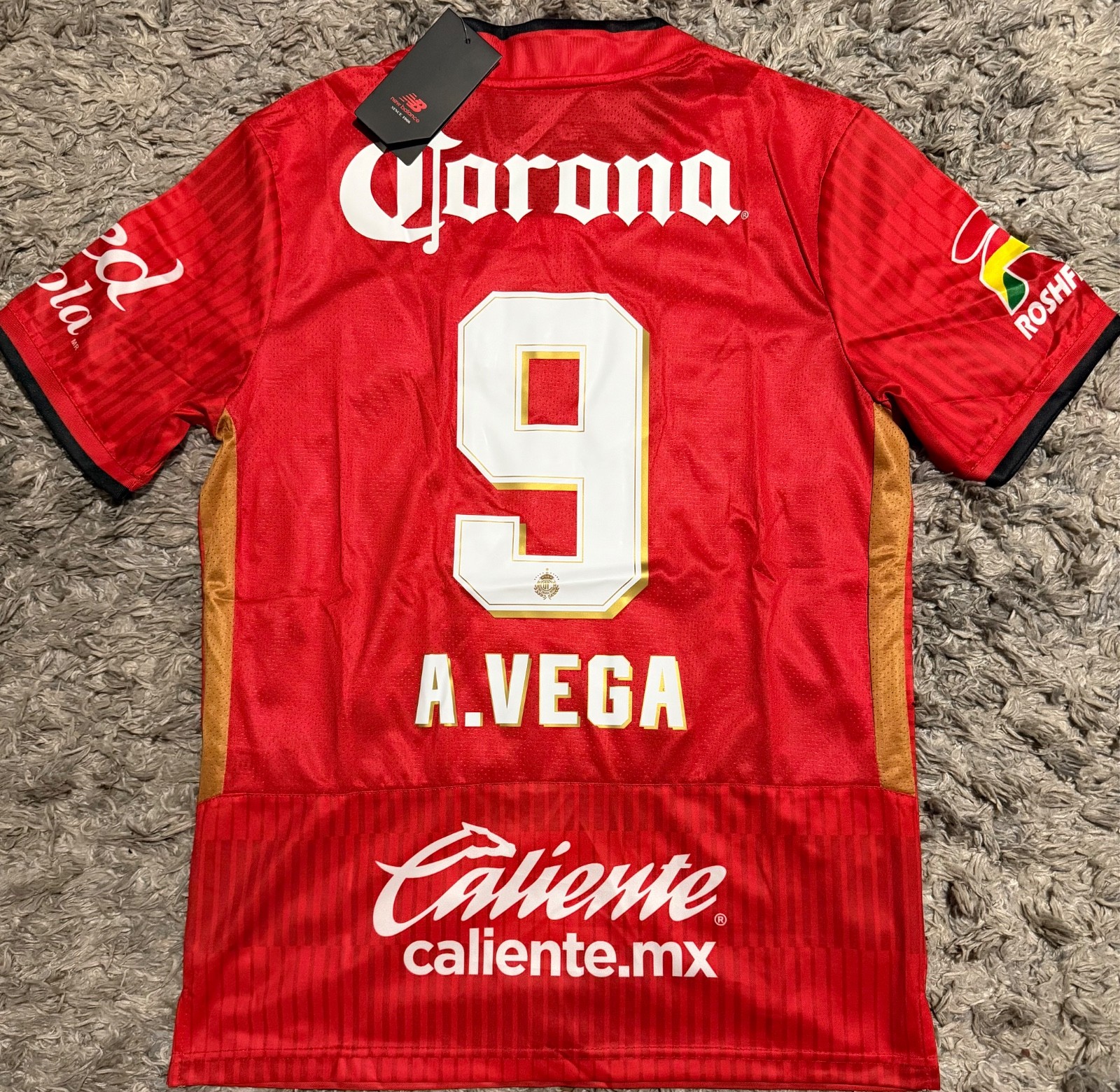 Toluca F.C 2025/26 Alexis Vega BICAMPEÒN  Home Red Jersey S-4X PLEASE READ DESCR