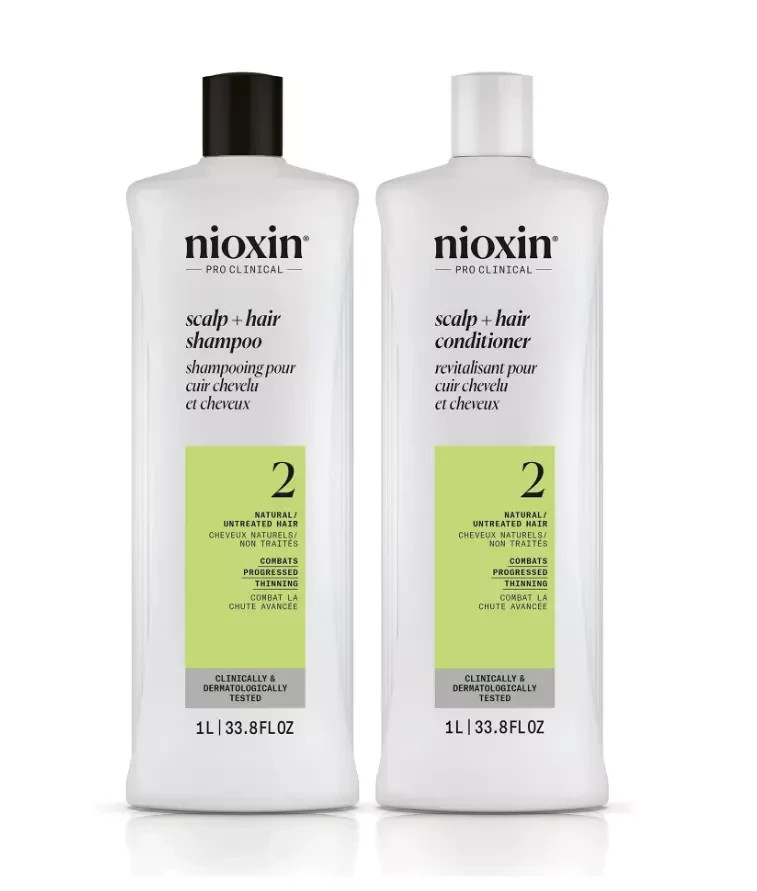 Nioxin System 2 Cleanser Shampoo and Scalp Therapy Conditioner Duo 33.8 Oz