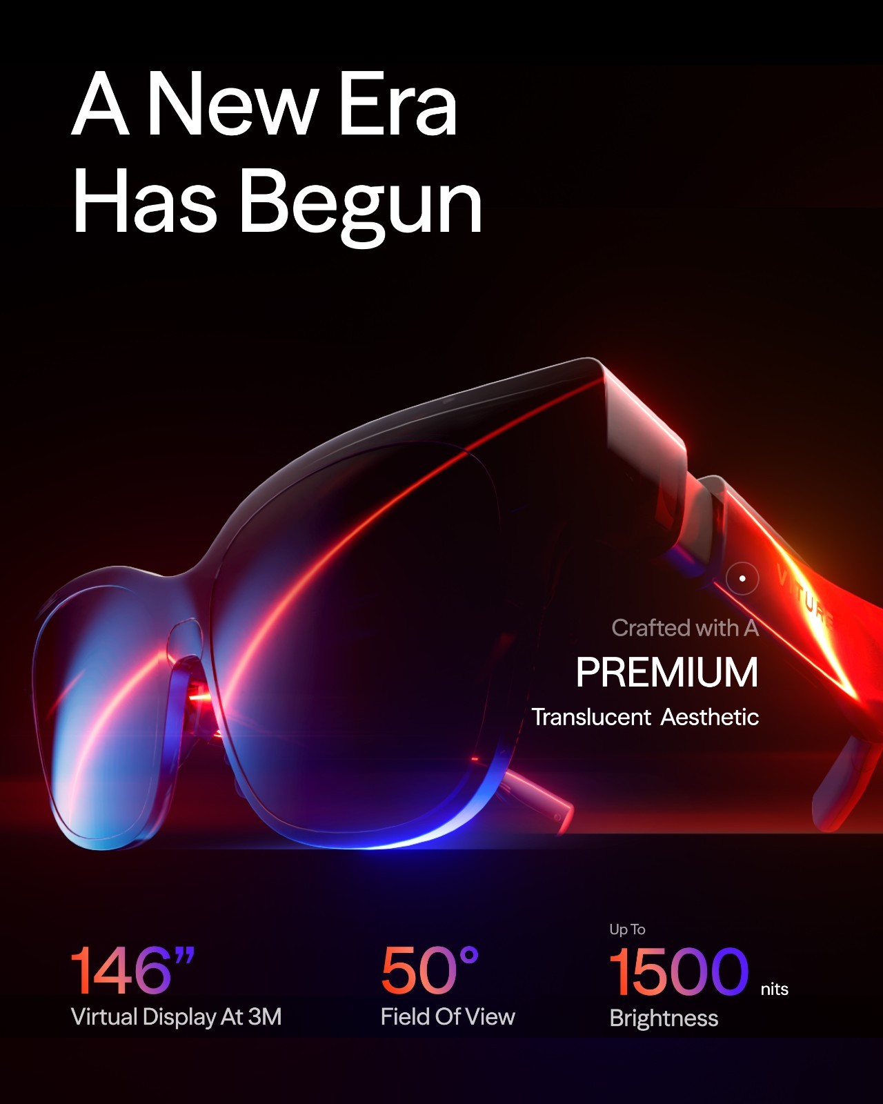 VITURE Luma XR AR Glasses — 146” 1200p Ultra Sharp Display 1000 Nits 50° FOV