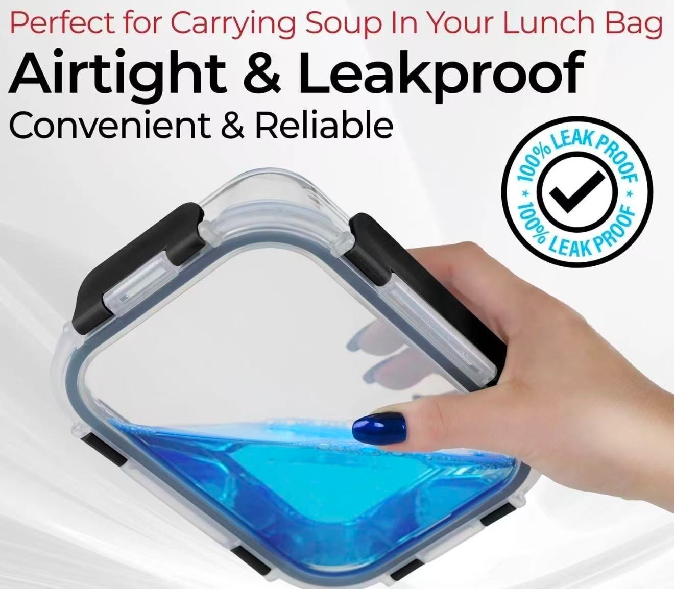 24pcs Glass Food Storage Containers with Lids, Airtight Glass containers