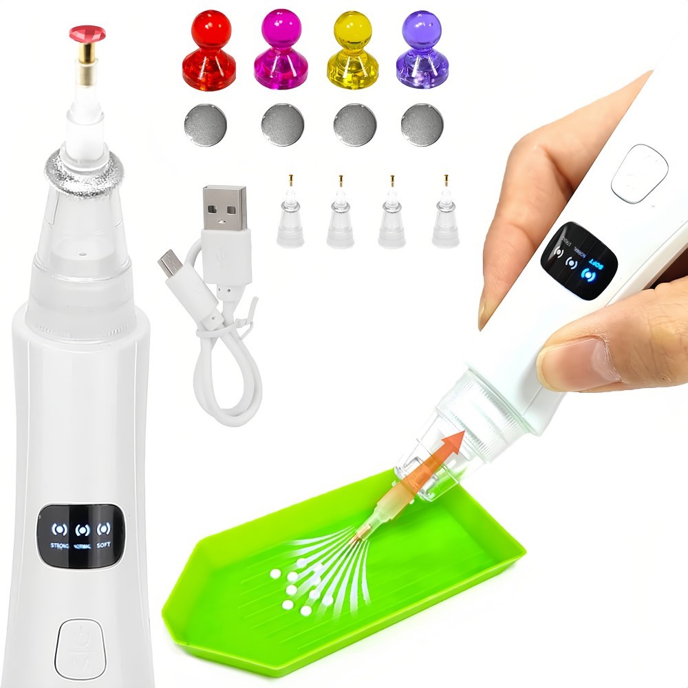 Electric Diamond Painting Pen Vacuum Diamond Art Pen No Wax Needed Rechargeable
