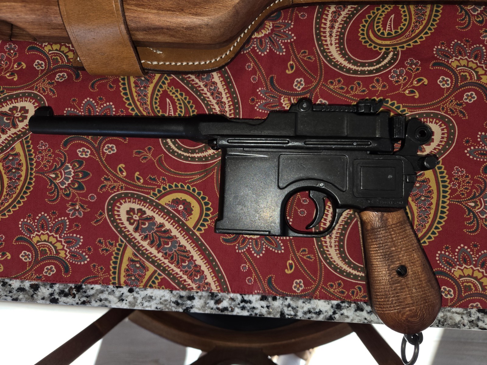 Mauser C96 Broomhandle Rig. Denix Replica Non-Gun.