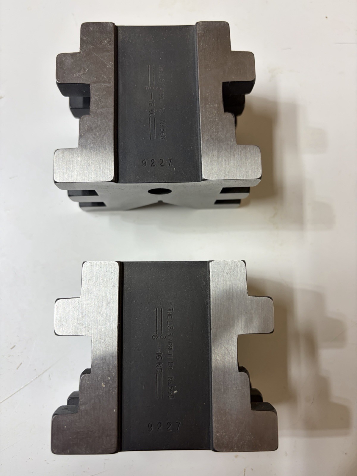 Starrett 568C Steel V-Blocks Matching Pair with Clamps