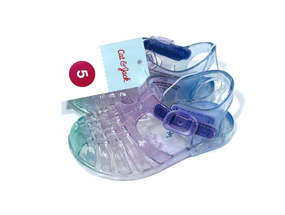 Cat & Jack Toddler Girls Ombre Purple Sunny Jelly Shoes Sandals - Size 5