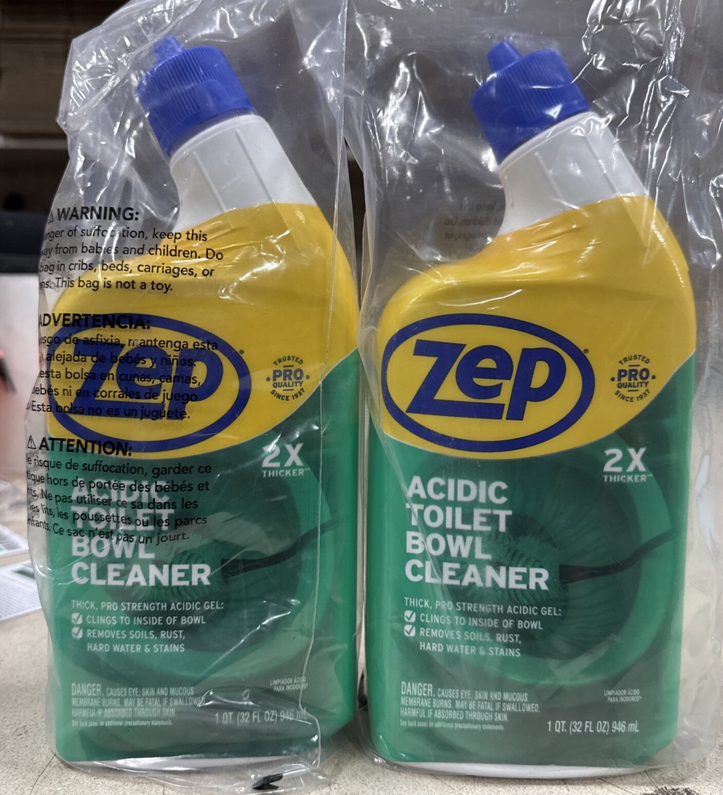 Zep Acidic Toilet Bowl Cleaner, 32 Oz (2 Pack)