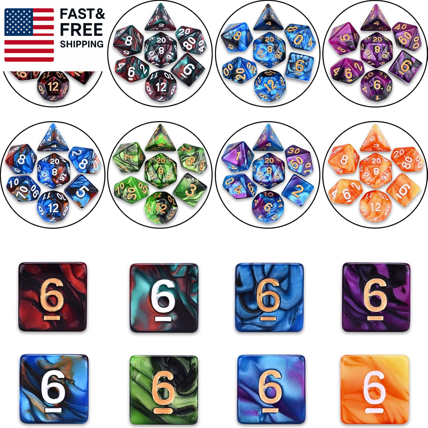 DND RPG Dice Sets 30 X 7 Polyhedral Dice (210Pcs) for Dungeons and Dragons Tabl